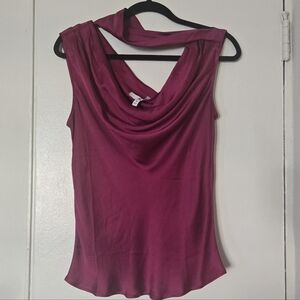 BR Hammered Satin Cowl-Neck Tank